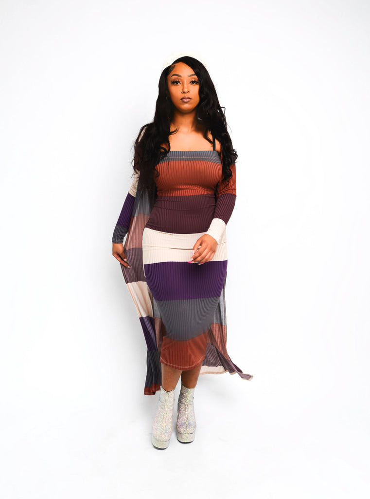 LIFESAVER - Striped Bodycon Dress and Cardigan Set | All Hail The Hips LIFESAVER - Striped Bodycon Dress and Cardigan Set | All Hail The Hips
